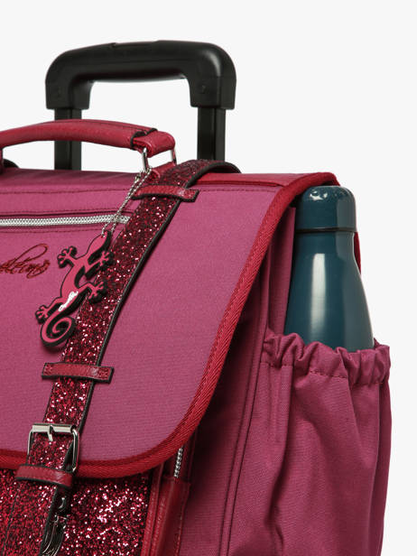 3-compartment Wheeled Satchel Vintage Fantasy Cameleon Violet vintage fantasy CR41 other view 5