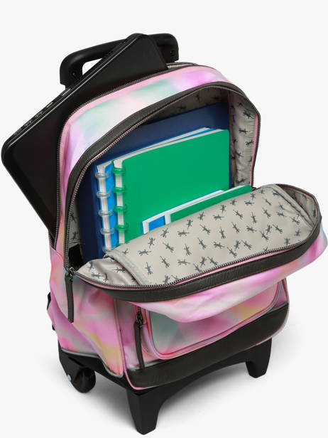 Sac A Dos à Roulettes 2 Compartiments Cameleon Rose vintage fantasy SR40 vue secondaire 4
