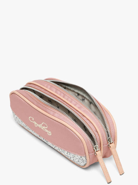Pencil Case For Kids 2 Compartments Vintage Fantasy Cameleon Pink vintage fantasy TROU other view 1