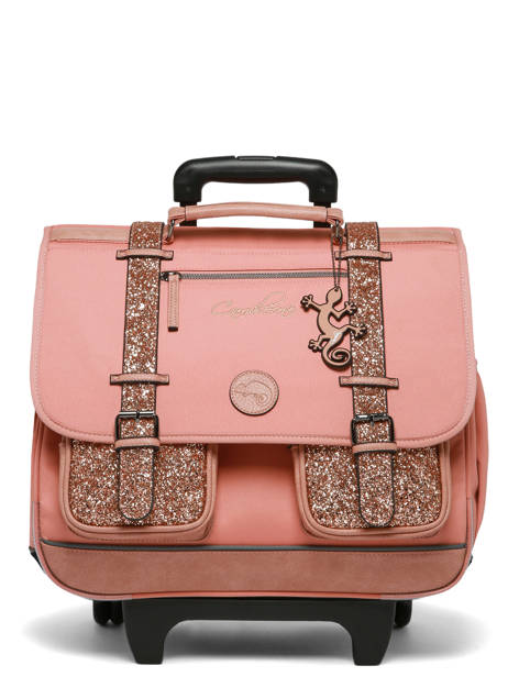 3-compartment Wheeled Satchel Cameleon Pink vintage fantasy CR41 other view 8