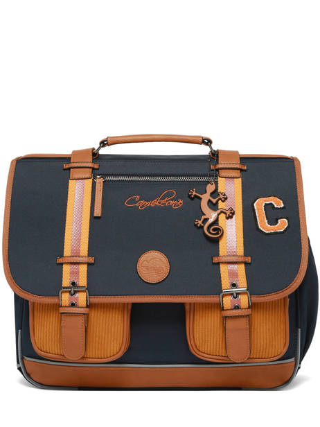Cartable 3 Compartiments Cameleon Bleu vintage urban CA41 vue secondaire 7