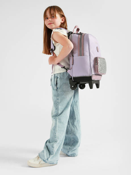 Sac A Dos à Roulettes 2 Compartiments Cameleon Violet vintage fantasy SR40 vue secondaire 2