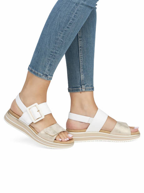 Sandales En Cuir Remonte Blanc women 80 vue secondaire 1