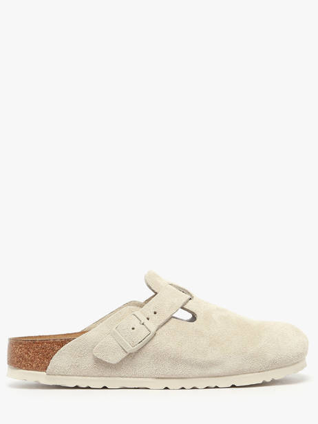 Slippers Boston In Leather Birkenstock White women 1031662