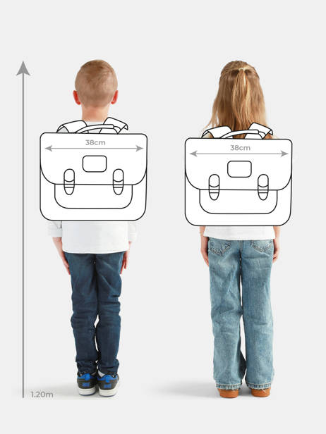 Wheeled Schoolbag 2 Compartments Cameleon Blue vintage fantasy PBVGCA38 other view 1
