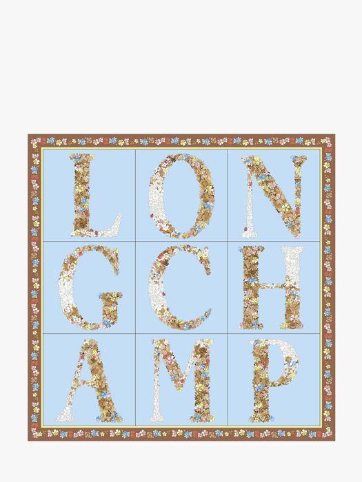 Longchamp Soie gots Scarf Blue