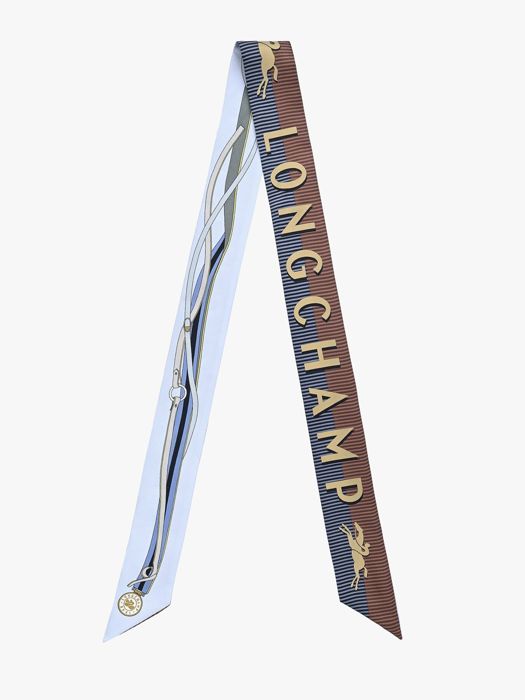 Longchamp Soie gots Scarf Blue