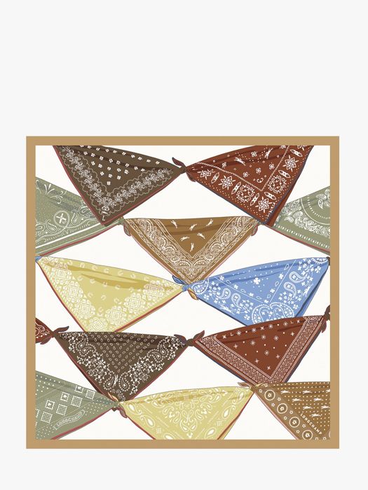 Longchamp Soie gots Scarf Brown