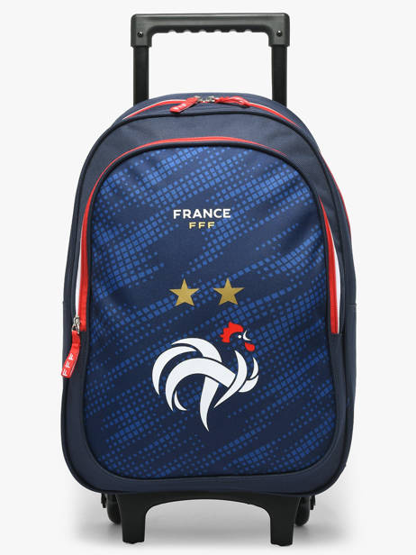 1 Compartment Wheeled Schoolbag Federat. france football Blue fff 25BX204R