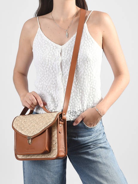 Melle George Raffia And Leather Crossbody Bag Paul marius Beige raphia GEORGRAP other view 1