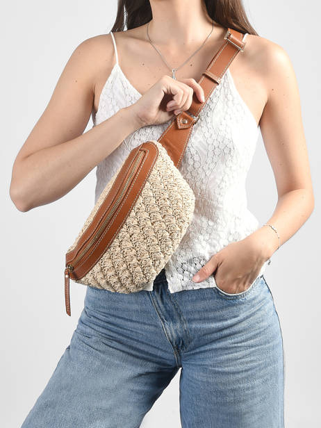 Belt Bag Leather And Raffia Paul marius Beige raphia BANANRAP other view 1