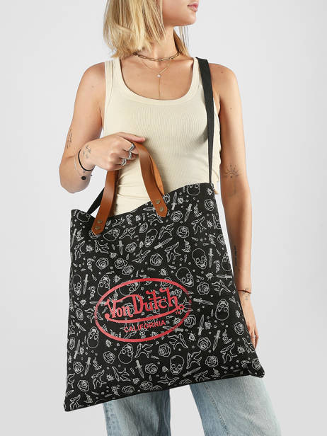 Oaks Tote Bag With Leather Handles Von dutch Black bags OAKS other view 1