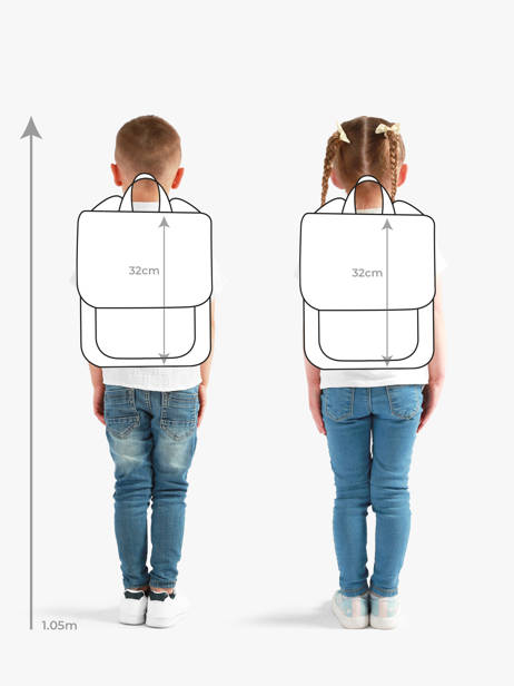 Backpack Hello hossy Green cool kids PS25 other view 1