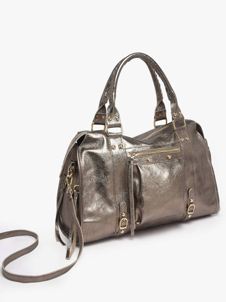 A4 Size Shoulder Bag Nine Leather Milano Silver nine NI24095O other view 1