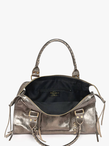 A4 Size Shoulder Bag Nine Leather Milano Silver nine NI24095O other view 2