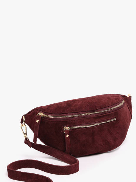 Sac Banane Cuir Milano Rouge velvet VE24119O vue secondaire 2