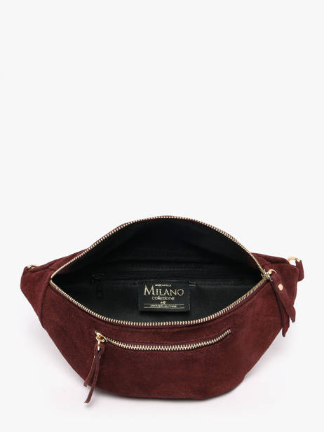 Sac Banane Cuir Milano Rouge velvet VE24119O vue secondaire 3