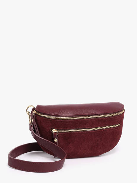 Sac Banane Cuir Milano Rouge velvet caviar VC24111 vue secondaire 2