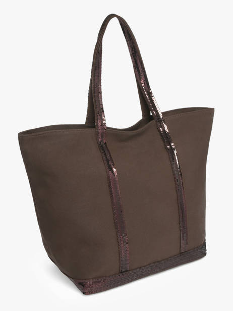 Large Zipped Shoulder Bag Le Cabas Sequins Vanessa bruno Brown cabas 1V40409 other view 2