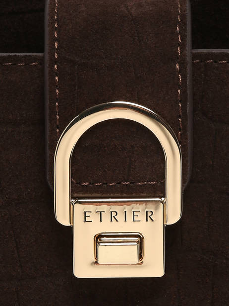 Sac Porté Main M Equestre Croco Cuir Etrier Marron equestre croco EEQC142M vue secondaire 4