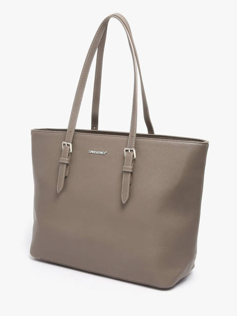 Shopping Bag A4 Saffiano Polyurethane David jones Gray saffiano 5 other view 2