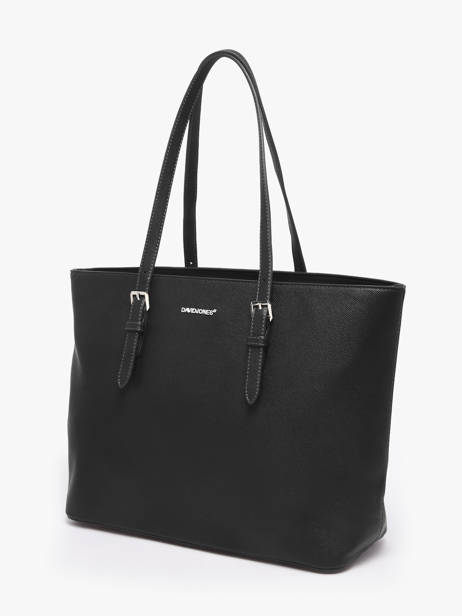 Cabas Format A4 Saffiano Polyurethane David jones Noir saffiano 5 vue secondaire 2