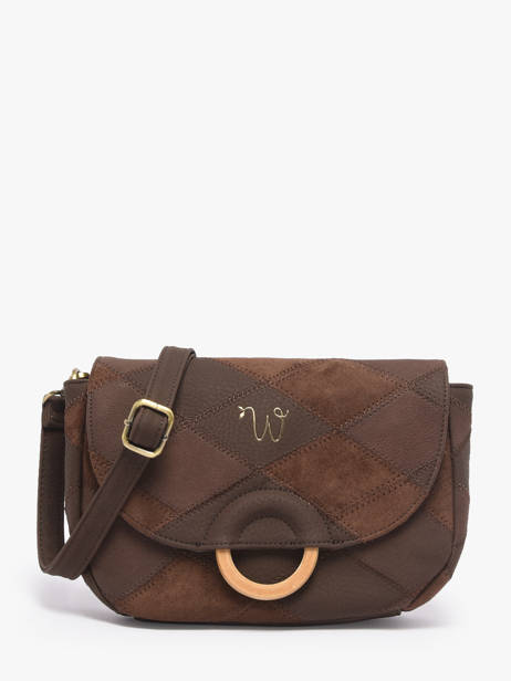 Sac Bandoulière Neflier Patchwork Woomen Marron neflier patchwork WNET04