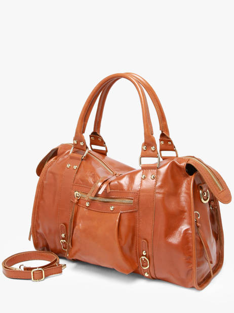 Sac Porté épaule Shiny Sauvage Cuir A4 Milano Marron shiny sauvage SS24095 vue secondaire 2
