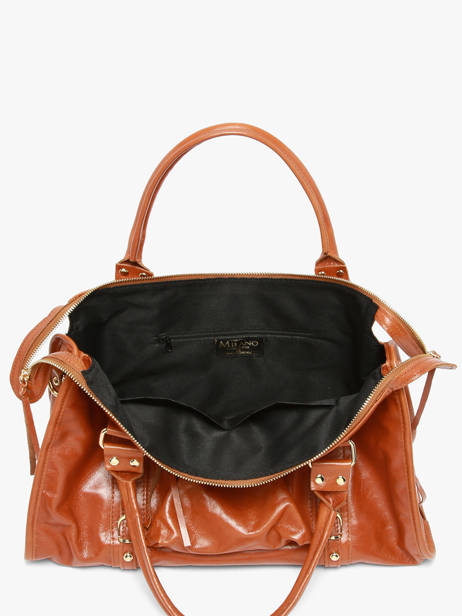 Sac Porté épaule Shiny Sauvage Cuir A4 Milano Marron shiny sauvage SS24095 vue secondaire 3