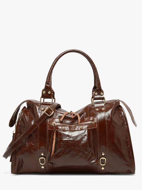 Sac Porté épaule Shiny Sauvage Cuir A4 Milano Marron shiny sauvage SS24095