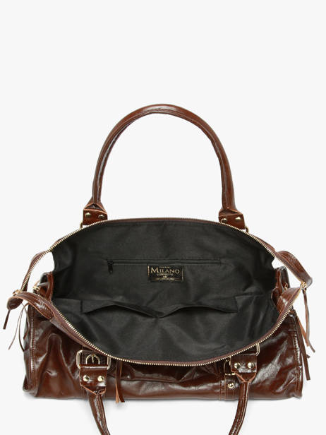 Sac Porté épaule Shiny Sauvage Cuir A4 Milano Marron shiny sauvage SS24095 vue secondaire 3