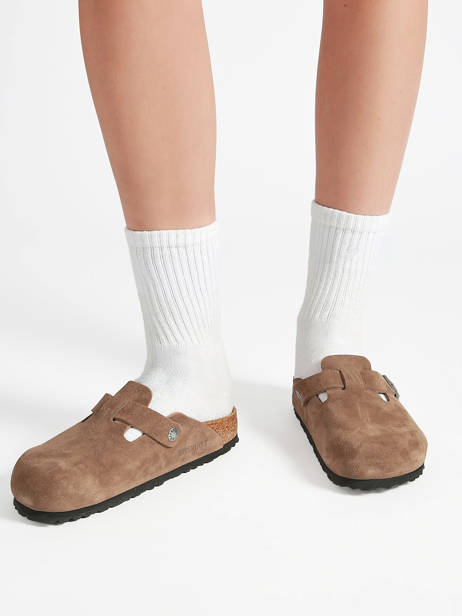 Mules En Cuir Birkenstock Marron unisex 1032795