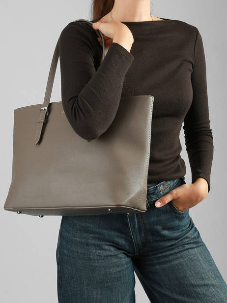 Shopping Bag A4 Saffiano Polyurethane David jones Gray saffiano 5 other view 1