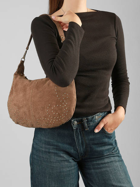 Sac Porté épaule Velvet Milano Beige velvet VE26061 vue secondaire 1