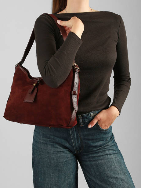 Sac Porté épaule Velvet Caviar Cuir Milano Rouge velvet caviar VC250610 vue secondaire 1