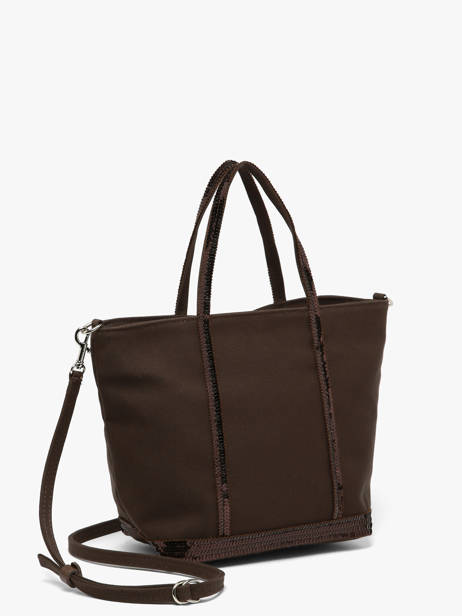 Petit Cabas Zippé Paillettes Vanessa bruno Marron cabas 1V40435 vue secondaire 2