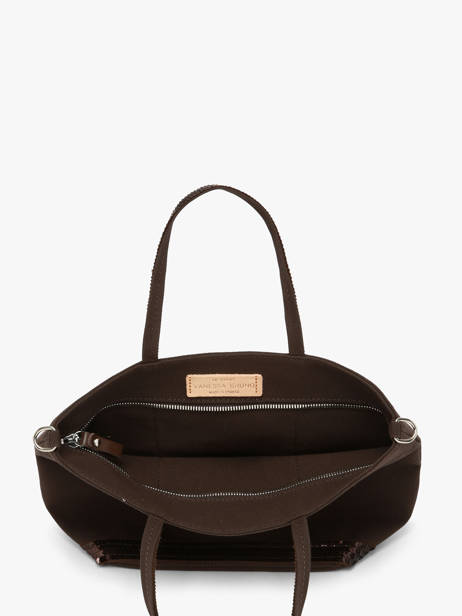 Petit Cabas Zippé Paillettes Vanessa bruno Marron cabas 1V40435 vue secondaire 3
