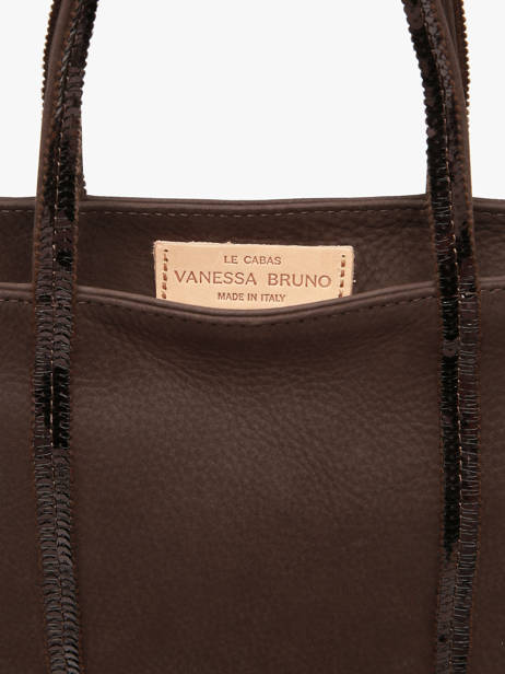 Sac Bandoulière Cabas Cuir Cuir Vanessa bruno Marron cabas cuir 8V40435 vue secondaire 3