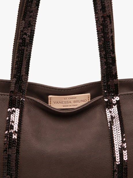 Sac Porté Main Cabas Cuir Cuir Vanessa bruno Marron cabas cuir 8V40378 vue secondaire 3