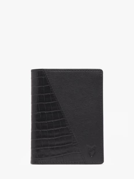 Portefeuille Bicolor Croco Cuir Yves renard Noir croco CR