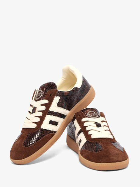 Sneakers Snake En Cuir Back 70 Marron women 239 vue secondaire 2