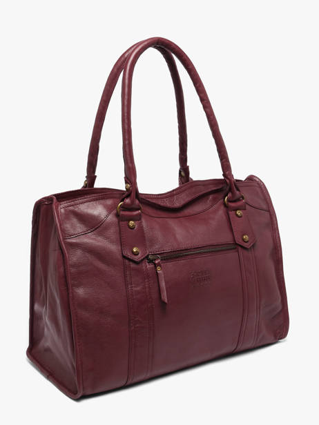 Sac Shopping A4 Cow Cuir Basilic pepper Rouge cow BCOW31 vue secondaire 1