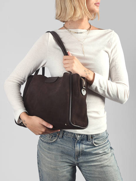Sac Porté Main Suede Ida Cuir Lancaster Marron suede ida 102 vue secondaire 1