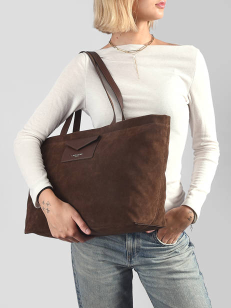 Sac Porté épaule Suedine Kba Polyester Lancaster Marron suedine kba 63 vue secondaire 1