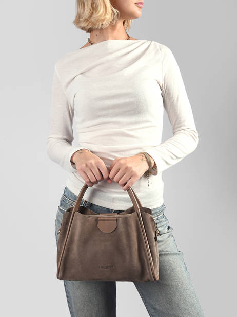 Sac Porté Main Suede Ida Cuir Lancaster Beige suede ida 101 vue secondaire 1