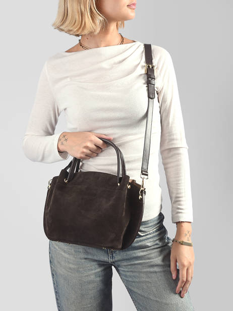 Sac Bandoulière Suede Louisa Cuir Lancaster Marron suede louisa 103 vue secondaire 1