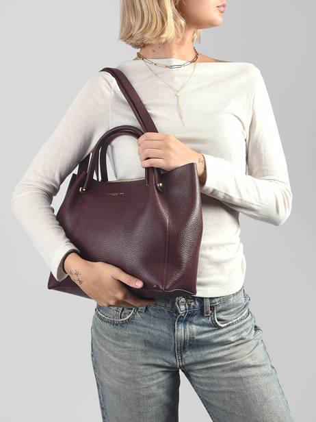 Sac Shopping Foulonne Double Cuir Lancaster Marron foulonne double louisa 20 vue secondaire 1