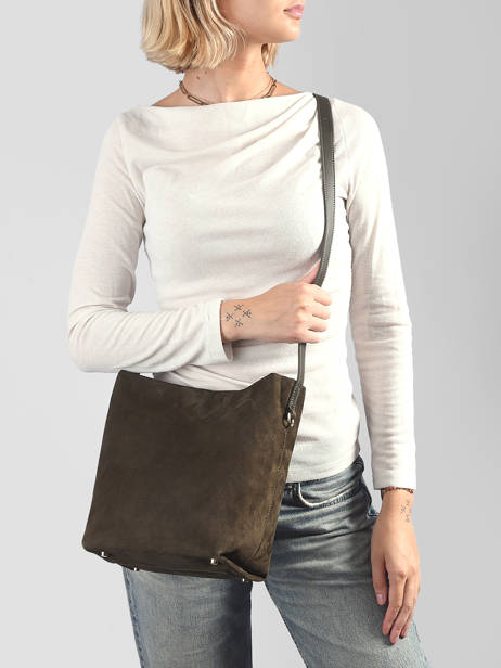 Sac Bandoulière Suede Cuir Lancaster Vert suede 56 vue secondaire 1