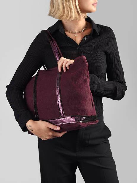 Le Cabas Zippé M Lin Et Paillettes Vanessa bruno Violet cabas lin 31V40378 vue secondaire 1
