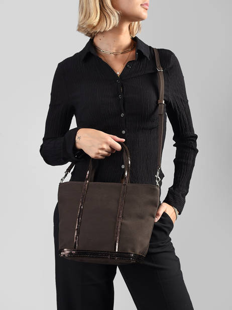 Petit Cabas Zippé Paillettes Vanessa bruno Marron cabas 1V40435 vue secondaire 1